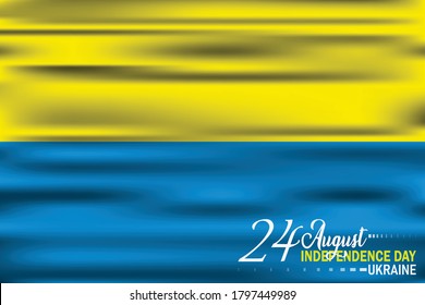 Vektorgrafik des ukrainischen Unabhängigkeitstages. 24. August. Pinselstrich-Wellen-Fahne