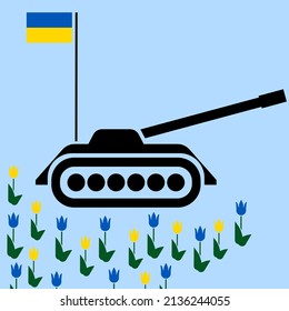 Ilustración vectorial del principal tanque de batalla ucraniano, tanque de combate militar, arma moderna