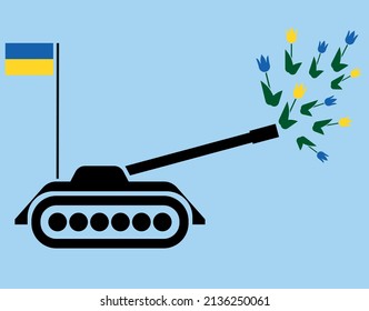Vector illustration of Ukrainian main battle tank, combat tank military, modern weapon