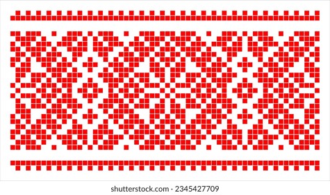 Vector illustration of Ukrainian ornament in ethnic style, identity, vyshyvanka, embroidery for print clothes, websites, banners