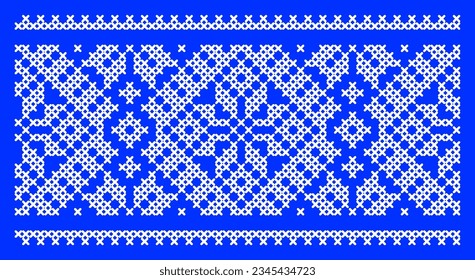 Vector illustration of Ukrainian ornament in ethnic style, identity, vyshyvanka, embroidery for print clothes, websites, banners