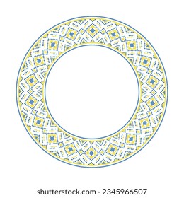 Vector illustration of Ukrainian ornament in ethnic style, identity, vyshyvanka, embroidery for print clothes, websites, banners. Background. Frame for text