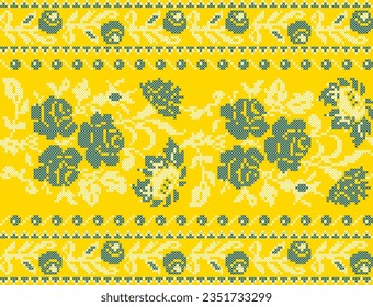 Vector illustration of Ukrainian ornament in ethnic floral style, identity, vyshyvanka, embroidery for print clothes, websites, banners. Background.