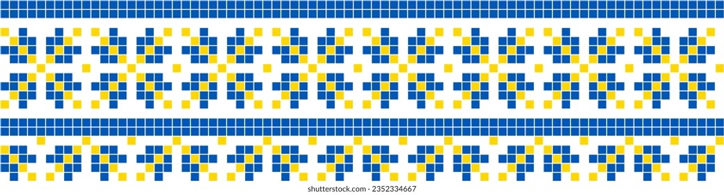 Vector illustration of Ukrainian ornament in ethnic style, identity, vyshyvanka, embroidery for print clothes, websites, banners. Background. Geometric design