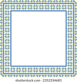Vector illustration of Ukrainian ornament in ethnic style, identity, vyshyvanka, embroidery for print clothes, websites, banners. Background. Geometric design