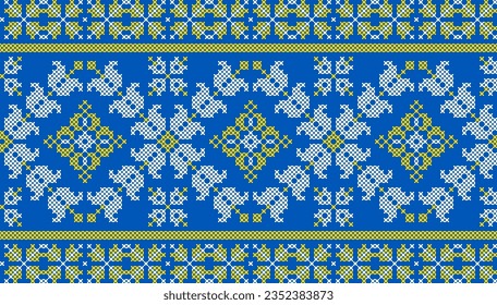 Illustration vectorielle de l'ornement ukrainien dans le style floral ethnique, identité, vyshyvanka, broderie pour les vêtements imprimés, sites web, bannières. Arrière-plan. Conception géométrique