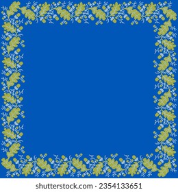 Illustration vectorielle de l'ornement ukrainien à la floraison ethnique avec feuilles et glands de chêne, identité, vyshyvanka, broderie pour les vêtements imprimés, sites web, bannières. arrière-plan. Design floral, bordure