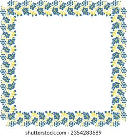 Vector illustration of Ukrainian ornament in ethnic floral style with oak and grape leaves and acorns, bunches of grapes, identity, vyshyvanka, embroidery for websites, banners. Background