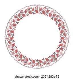 Illustration vectorielle de l'ornement ukrainien dans le style floral ethnique avec feuilles de chêne et de raisin et glands, grappes de raisin, identité, vyshyvanka, broderie pour les sites web, bannières. Background