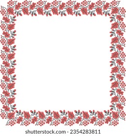 Illustration vectorielle de l'ornement ukrainien dans le style floral ethnique avec feuilles de chêne et de raisin et glands, grappes de raisin, identité, vyshyvanka, broderie pour les sites web, bannières. Background
