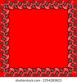 Illustration vectorielle de l'ornement ukrainien dans le style floral ethnique avec feuilles de chêne et de raisin et glands, grappes de raisin, identité, vyshyvanka, broderie pour les sites web, bannières. Background