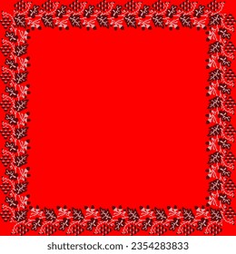 Illustration vectorielle de l'ornement ukrainien dans le style floral ethnique avec feuilles de chêne et de raisin et glands, grappes de raisin, identité, vyshyvanka, broderie pour les sites web, bannières. Background