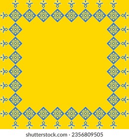Vector illustration of Ukrainian ornament in ethnic style, identity, vyshyvanka, embroidery for print clothes, websites, banners. Background. Geometric design, border, copy space, frame