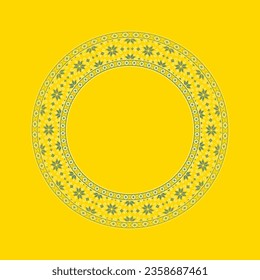 Vector illustration of Ukrainian ornament in ethnic style, identity, vyshyvanka, embroidery for print clothes, websites, banners. Background. Geometric design, border, copy space, frame