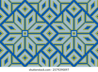 Vector illustration of Ukrainian ornament in ethnic style, identity, vyshyvanka, embroidery for print clothes, websites, banners. Background. Geometric design, border, copy space, frame