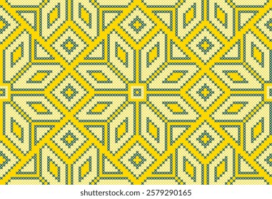 Vector illustration of Ukrainian ornament in ethnic style, identity, vyshyvanka, embroidery for print clothes, websites, banners. Background. Geometric design, border, copy space, frame