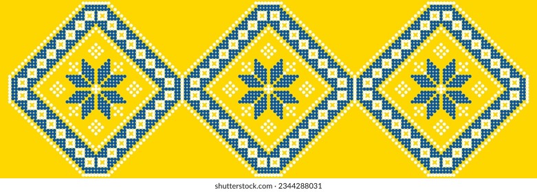 Vector illustration of Ukrainian ornament in stylized style, identity, vyshyvanka, embroidery for print clothes, websites, banners