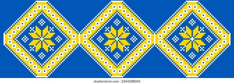 Vector illustration of Ukrainian ornament in stylized style, identity, vyshyvanka, embroidery for print clothes, websites, banners