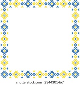 Vector illustration of Ukrainian ornament in stylized style, identity, vyshyvanka, embroidery for print clothes, websites, banners. Background. Frame for text