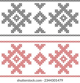 Vector illustration of Ukrainian ornament in stylized style, identity, vyshyvanka, embroidery for print clothes, websites, banners