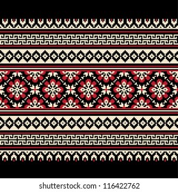 Ilustración vectorial de la ornamentación perfecta ucraniana