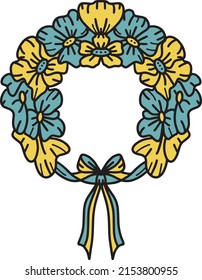Vector illustration of Ukranian wreath. It is perfect as a print on different items, such as gift cards, invitations, logo, etc.