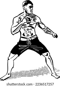 vector illustration of ultimate fighter