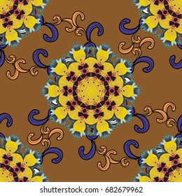 Vector illustration. Ultrafashionable fabric pattern. Organic motif background. Seamless pattern.