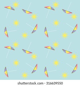 vector illustration of umbrella against the sun