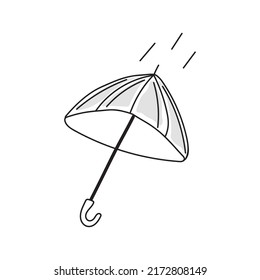 vector illustration of umbrella in doodle style