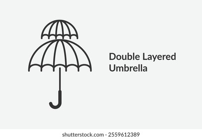 vector illustration of umbrella. Double layered Umbrella icon