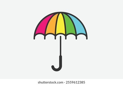 vector illustration of umbrella. Flat Colorful Umbrella icon