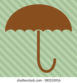 Vector illustration of Umbrella icon in brown
