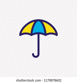 Vector illustration of umbrella icon colored line. Beautiful tourism element also can be used as parasol icon element.