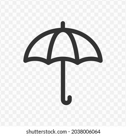 Vector illustration of umbrella icon in dark color and transparent background(png).