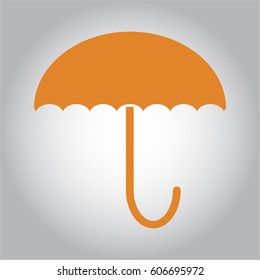 Ilustración vectorial del icono del paraguas en naranja
