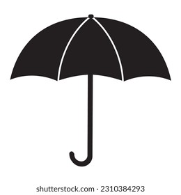 Vector illustration of the umbrella icon in the rain. autumn Creative sign Symbol, logo, vector graphics.