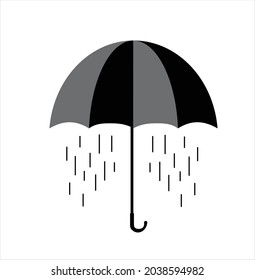 vector illustration of an umbrella image that is raining inside, not outside.
