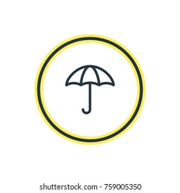 Vector Illustration Of Umbrella Outline. Beautiful Camp Element Also Can Be Used As Gingham Element.