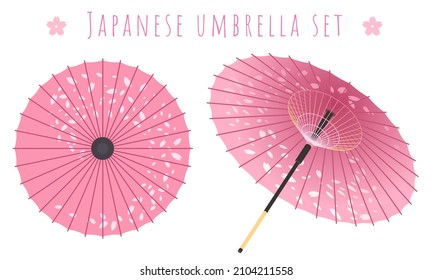 Vector illustration of a umbrella with a petal pattern