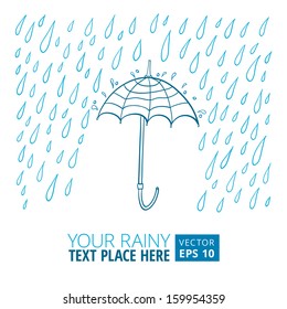 Vector illustration umbrella   rain