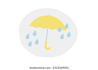 Vector illustration of umbrella and rain