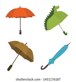 Vector illustration of umbrella and rain icon. Collection of umbrella and weather stock symbol for web.