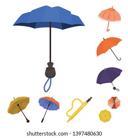 Vector illustration  umbrella and rain logo. Collection  umbrella and weather vector icon for stock.