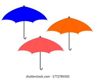 vector illustration with umbrella in rains on concept