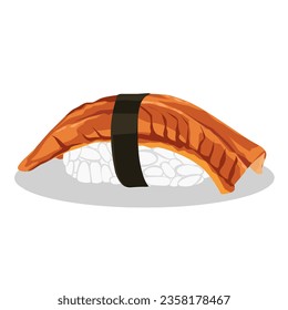 Vector illustration of unagi sushi isolated on white background