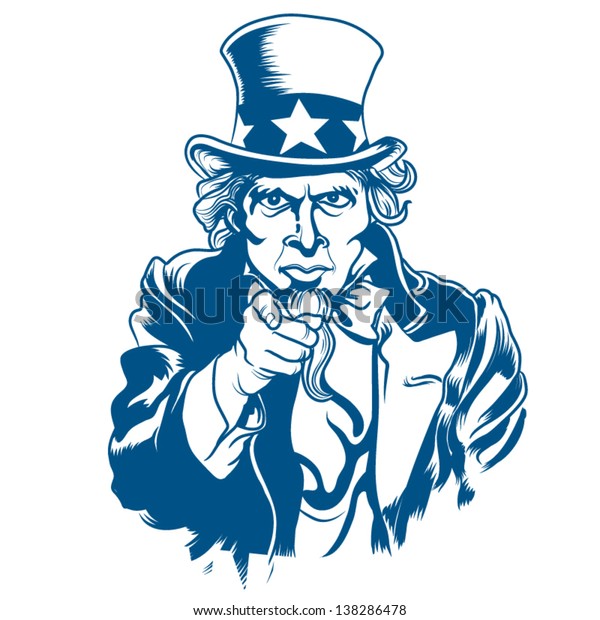 Vector Illustration Uncle Sam Stock Vector (Royalty Free) 138286478