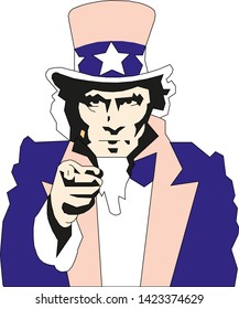 Vector illustration of Uncle Sam eps 10