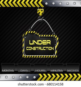 Vector illustration of Under construction hanging board 