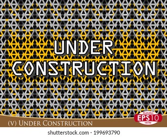 Vector illustration of "under construction" sign in techno style.
